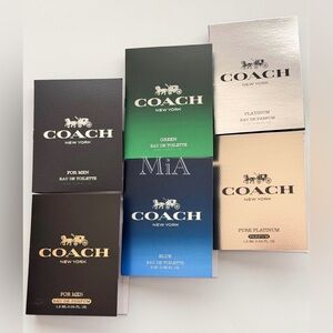 Coach Blue, Coach Green, Coach Platinum, Coach For Men EDT & EDP Sample (6pcs)